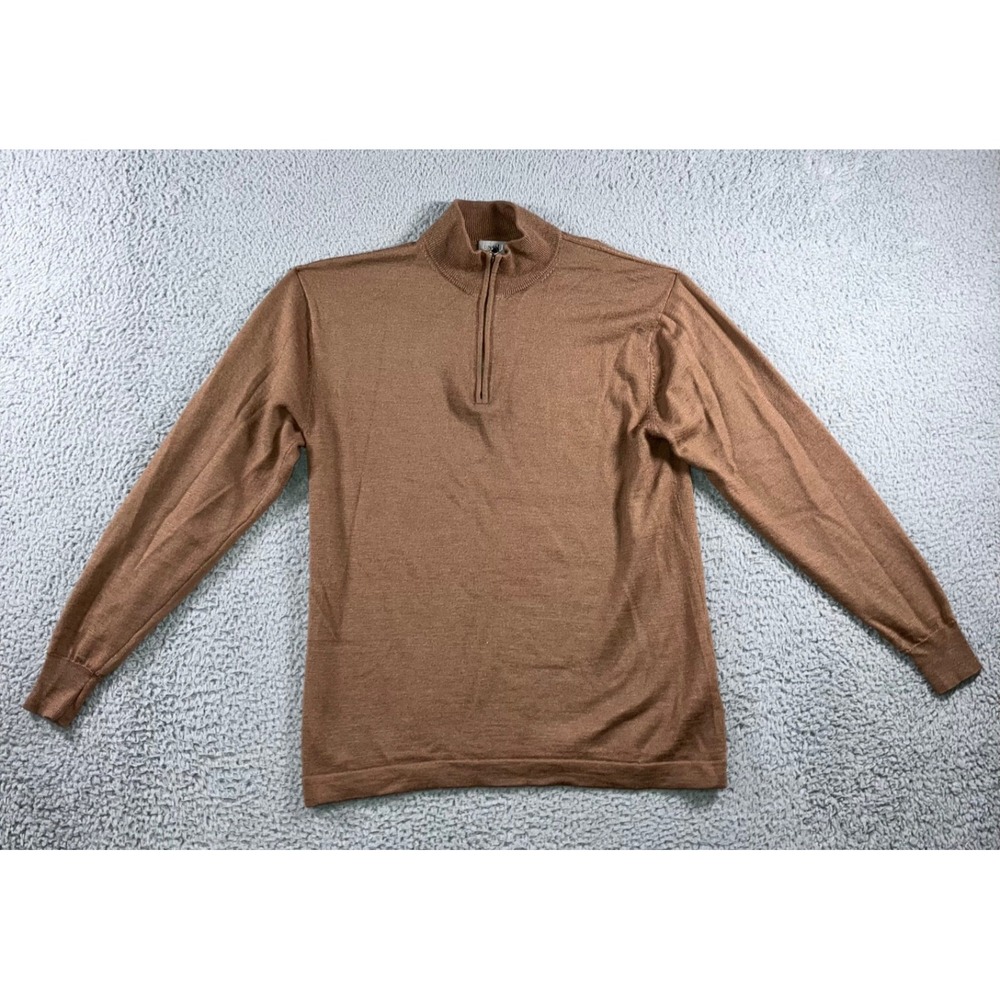 Linea Uomo 1/4‎ Zip Sweater Men Medium Wool Blend Mock Neck Basic Preppy Classic